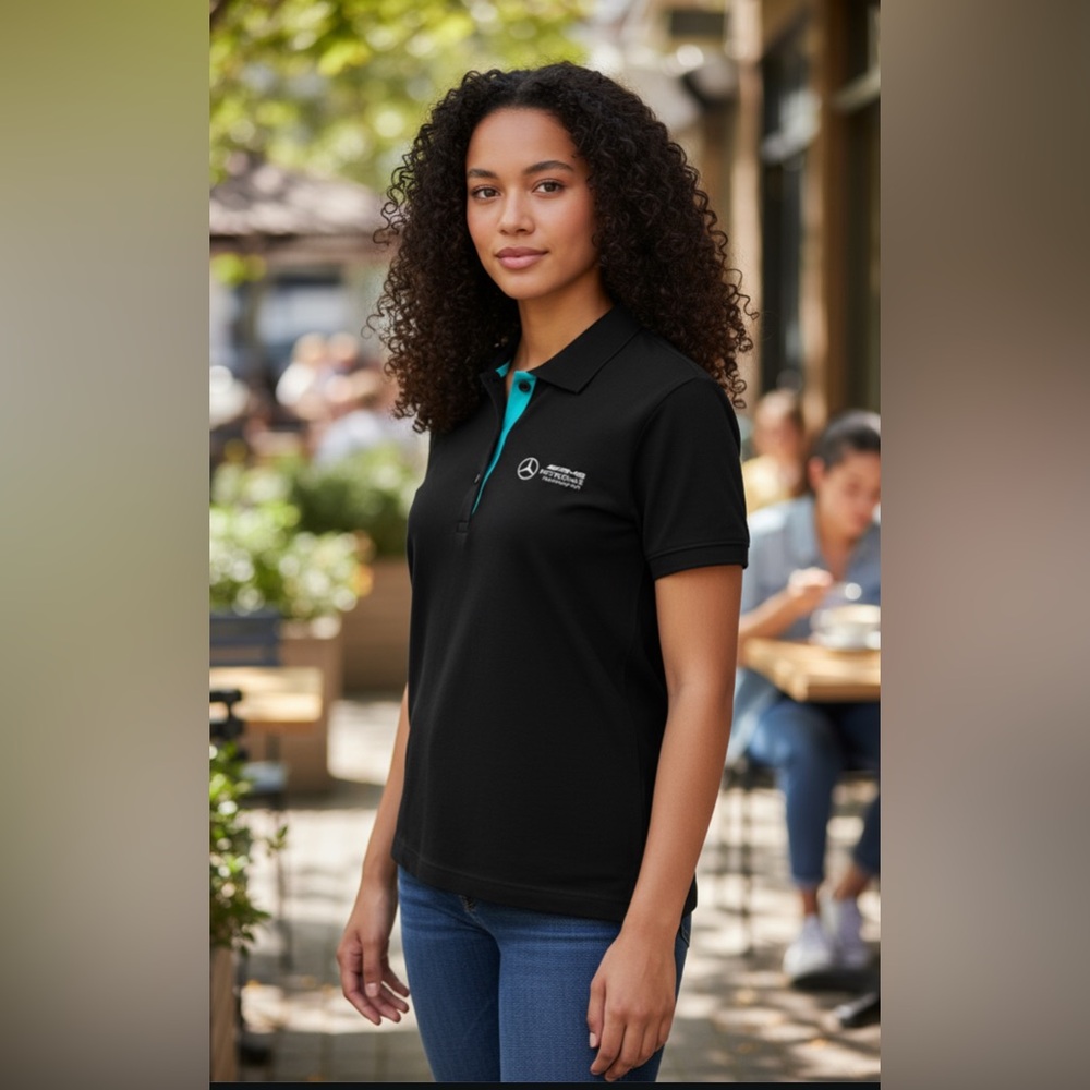 Women's Black Mercedes-AMG Petronas F1 Team 2024 Polo sz  XL